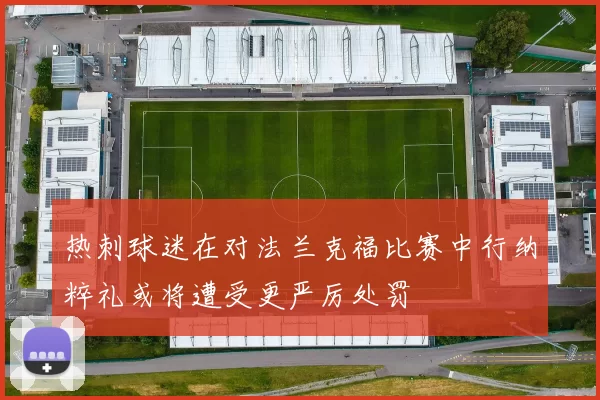 热刺球迷在对法兰克福比赛中行纳粹礼或将遭受更严厉处罚